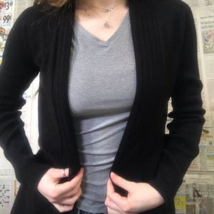 Long Sleeve Gray Shirt & Black Cardigan Bundle
